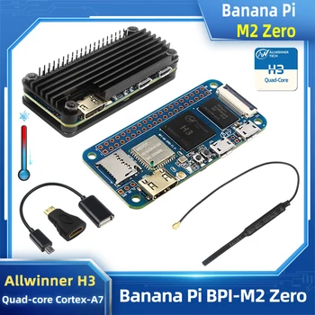 Muz Pi M2 Sıfır BPI-M2 Sıfır Alliwnner H3 Cortex - A7 WİFİ ve BT Ahududu Pi ile Aynı Boyutta Sıfır 2 W İsteğe Bağlı Kasa Güç Kaynağı