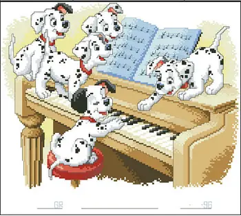 Nakış Paketi Yüksek Kalite Benekli Köpek önce Piyano Hayvan Çapraz Dikiş Kitleri Ücretsiz Kargo Üst Sınıf