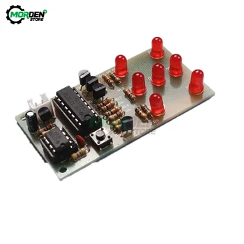 NE555 CD4017 Elektronik Zar DIY Kiti 5mm Kırmızı LED'ler 4.5-5V ICSK057A Elektronik Eğlence Kiti