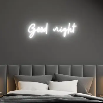 Neon LED İşareti İyi Geceler BAR Dekorasyon Yatak Odası Hediye (48x18cm) Doğum Günü Dekorasyon Duvarlar Partiler ve Festivaller için