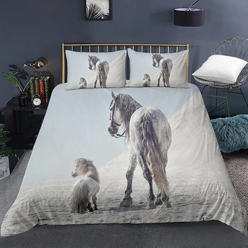 Nevresim takımı Unicorn Desen Nevresim Çocuklar İçin Kraliçe Yorgan yatak örtüsü seti Yumuşak Nevresim Yüksek Kaliteli Ev Tekstili