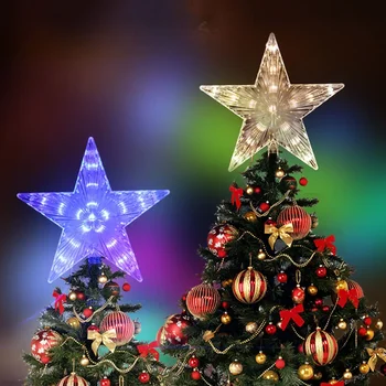 Noel dize ışık 22CM noel ağacı yıldız peri dize Garland ışık flaş yıldız parti düğün tatil bahçe