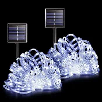 Noel LED güneş tüp ışık PVC gökkuşağı tüp açık su geçirmez LED güneş ışığı açık havada dekoratif renkli lamba