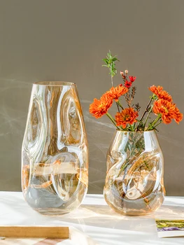 Nordic ışık lüks stil düzensiz şekilli oturma odası dekorasyon kuru çiçek vazolar yumuşak kurulum zarif takı eserdir