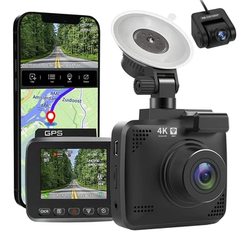 NOYAFA NF-V53 Araba kamera Dashcam DVR kaydedici Dash kamera ayna kaydedici GPS Wi-Fi Çift Lens 4K UHD Park Otomatik Kaydedici