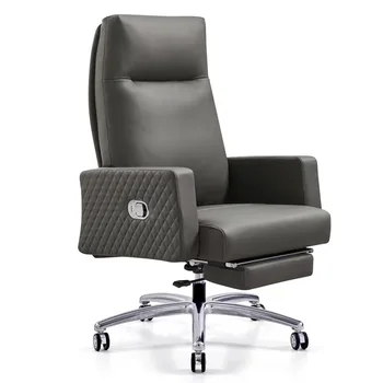 Ofis mobilyaları modern basit ofis koltuğu deri eğlence öğle yemeği sandalye pedalı müdür koltuğu patron sandalyesi kaldırma sandalye bilgisayar sandalyesi