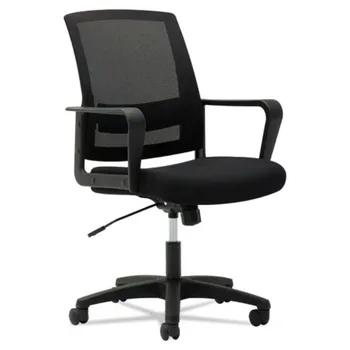 OIF Mesh Orta Sırtlı Sandalye Sabit Döngü Kolları Siyah MS4217