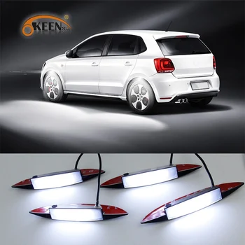 OKEEN 4 adet araba Underglow atmosfer ışıkları çamurluk Neon Led araba tekerleği kızdırma ışıkları altında yan lamba 3 kızdırma modları beyaz 12V