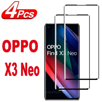 OPPO Find X3 Neo Temperli Cam Filmi için 1/4 Adet 3D Ekran Koruyucu Cam