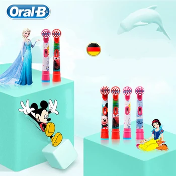 Oral B Yedek Fırça Kafası Çocuklar için Yumuşak Kıl Yuvarlak şekil Tasarım Fırça Oral B Çocuk Elektrikli Diş Fırçası 2/4 adet