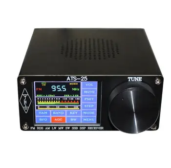 Orijinal ATS-25 Sı4732 Radyo Alıcısı FM LW (MW SW) SSB + 2.4 İnç Dokunmatik LCD + Kırbaç Anten + Pil + USB Kablosu + Hoparlör