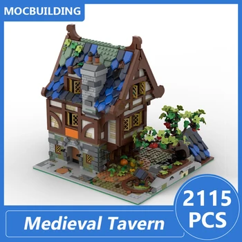 Ortaçağ Tavern Modüler Sürüm Modeli Moc Yapı Taşları Dıy Tuğla Mimari Serisi Ekran Oyuncaklar Hediyeler 2115 ADET