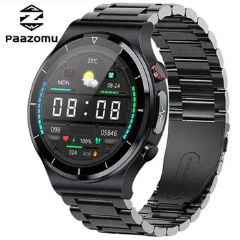 PAAZOMU Sağlık akıllı saat Erkekler EKG + PPG Vücut Sıcaklığı Kan Basıncı Kalp Hızı IP68 Su Geçirmez Kablosuz Şarj Smartwatch HD