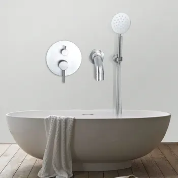 Paslanmaz Çelik Duş Musluk Gizli Küvet Yan Soğuk Sıcak Mikser Su Dokunun Duvar Banyo Duş Seti
