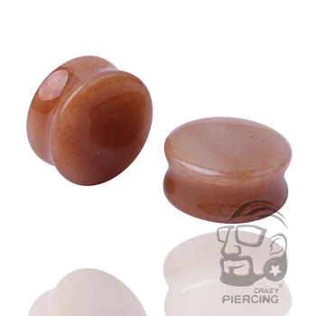 Piercing 1 çift Kulak çikolata taş Konik Ölçer Kulak Tıkacı Genişletici Sedye Eti Tünel Piercing 6 - 25mm seçin