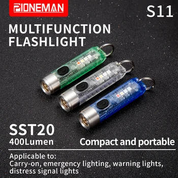 Pioneman S11 Mini anahtarlık taşınabilir floresan algılama lambası banknot muayene çok fonksiyonlu acil durum ışığı
