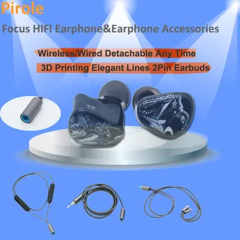 Pirole HIFI IEM Monitör Kulaklık 2Pin0. 78 Reçine Kulaklık Dinamik Kablolu Kulaklıklar Takılı Kablosuz Spor Kulaklık