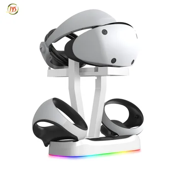 PS VR2 çift denetleyici manyetik şarj standı için RGB ışık ile PS5 VR2 gözlük konsol Depolama standı VR kolu şarj tabanı
