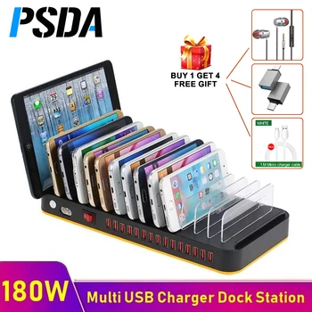 PSDA Satın 1 Olsun 4 Hediye 100W çoklu USB şarj aleti 15 Port Usb Hızlı Şarj Cihazı Hızlı Şarj şarj istasyonu İphone Samsung İçin