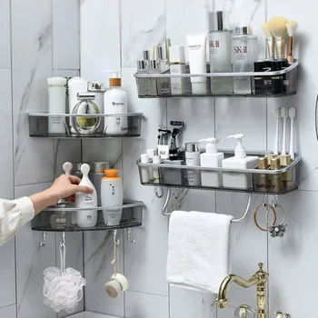 Punch-ücretsiz Banyo Raf Şampuan Kozmetik Havlu Depolama Raf Organizatör Banyo Köşe Tutucu Ev Eşyaları Banyo Aksesuarları