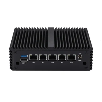 QOTOM Güvenlik Duvarı Mikro Cihaz Fansız Mini PC Q10821G5-S08 Celeron J6412 5 x I225-V / I226-V 2.5 G LAN Ağ Geçidi Güvenlik Duvarı
