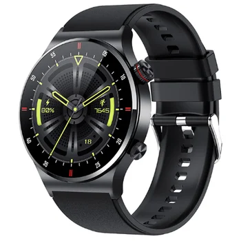 QW33 akıllı saat Erkekler Bluetooth Çağrı NFC EKG + PPG Kan Basıncı Monitörü Döndürme Düğmesi Spor Spor android için akıllı saat IOS