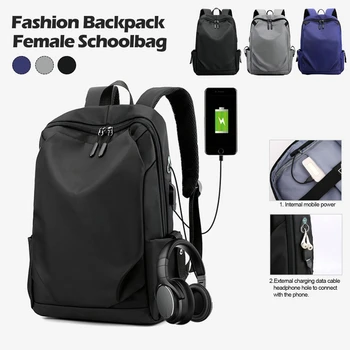 Rahat Laptop Sırt Çantası Erkekler Kadınlar için USB şarj portu ile Hafif Su Geçirmez 14 İnç Okul Seyahat kolej için sırt çantası