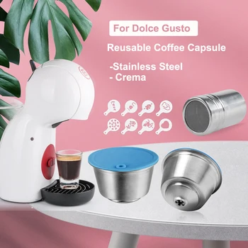 RECAFİMİL yeniden kullanılabilir kahve kapsülü Dolce Gusto İçin Dolum Pod Paslanmaz çelik filtreli fincan Nescafe Kahve Makinesi Krema Makinesi
