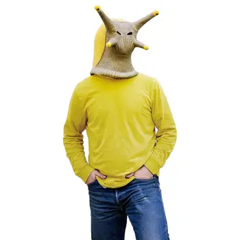 Salyangoz Sümüklü Böcek Cosplay Maske Cadılar Bayramı Lateks Tam Komik Mutlu Yüz Cosplay Sahne Fantezi Parti Maskesi Kostüm