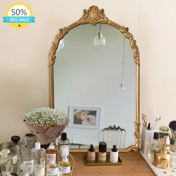Sanat duvar aynası Dekoratif Çerçeve led ışık Makyaj Estetik Yatak Odası Makrome Dekoratif Aynalar Vintage Miroir Duvar Odası Dekor