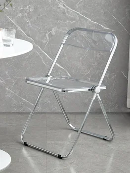 Sandalye Akrilik Moda Trend Giyim Mağazası Fotoğraf Sandalye Basit Ev Ins Yemek Sandalyesi Tabure Katlanır Sandalye