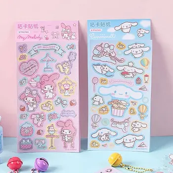 Sanrio 24 adet Guka Sticker Sevimli Karikatür Kuromi El Kitabı Etiket Lazer El Kitabı dekorasyon çıkartması Çocuk Sevimli Hediye