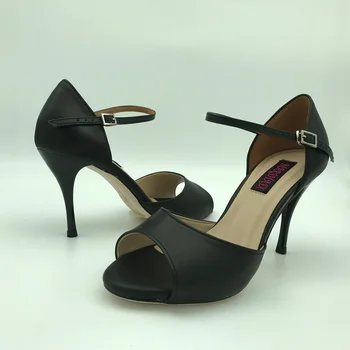 Seksi Flamenko Dans Ayakkabıları Arjantin Tango Ayakkabıları pratik ayakkabı MST6205BL Deri Sert Taban 7.5 cm 9cm topuk mevcut