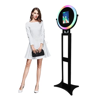 Selfie iPad fotoğraf kabini makinesi alyans ışık taşınabilir İpad 360 fotoğraf kabini LCD ekran
