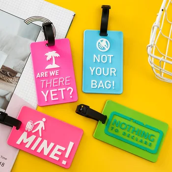 Serin Sloganı Seyahat Aksesuarları Yaratıcı Bagaj Etiketi Silika Jel Bavul KIMLIK Adres Tutucu Bagaj Yatılı Taşınabilir Etiketler