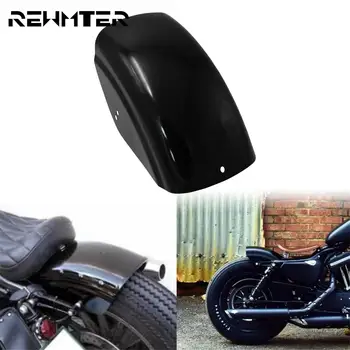 Siyah Kısa Düz Arka Çamurluk çamurluk Bobber Cafe Racer Çamurluk koruma kapağı Çelik İçin Harley Sportster XL 1200 883 72 48