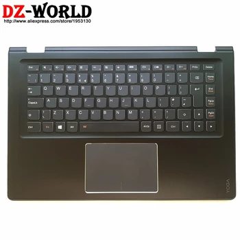 Siyah Palmrest Büyük Harf İNGILTERE İngilizce Arkadan Aydınlatmalı Klavye Touchpad Lenovo Yoga 3-14 Yoga 3-1470 Laptop C Kapak 5CB0H35656