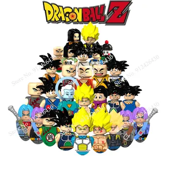 Son Goku dragon topu Z Karikatür Goku Vegeta Yapı Taşları Tuğla Mini Aksiyon Anime Figürleri Çocuklar Montaj Oyuncaklar doğum günü hediyesi