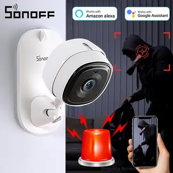 SONOFF KAM İnce Akıllı Ev WiFi 1080P Güvenlik Kamera Mini Gözetim Kamera İki yönlü Ses Otomatik İzleme Hareket Video Kayıt