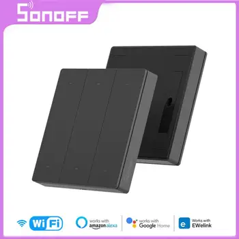 SONOFF M5 SwitchMan WiFi akıllı anahtarı ABD / AB 1/2/3 Gang Push Button Akıllı Duvar Anahtarı Akıllı Ev Üzerinden eWeLink Alexa Google Ev