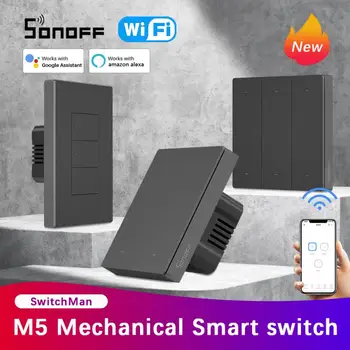 SONOFF M5 SwitchMan WiFi Akıllı anahtarı ABD/ AB 1/2/3 Gang Push Button Akıllı Duvar Anahtarı Akıllı Ev İçin eWeLink Alexa Google Ev