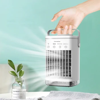 Soğutma Fanı Mobil Mini Soğuk Klima Taşınabilir Evaporatif Mini USB Masaüstü Nemlendirici
