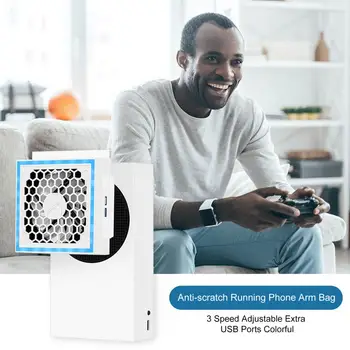 Soğutma fanı standı 3 dişli ayarlanabilir dahili RGB ışık yan asılı oyun atmosferi oyun konsolu soğutma tabanı Xbox serisi S