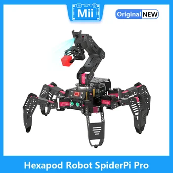SpiderPi Pro: Hiwonder Hexapod Robot AI Görüş Robotik Kol Powered by Ahududu Pi 4B 4GB