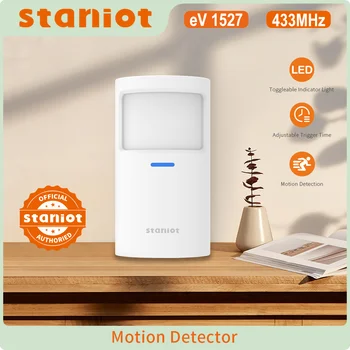 Staniot hareket sensörü akıllı ev PIR hareket dedektörü güvenlik koruma Değiştirilebilir gösterge ışığı Alarm sistemi ile Çalışır