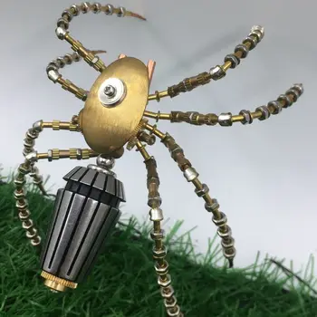 Steampunk böcek makineleri tarantula all-metal saf el yapımı oyuncak küçük el sanatları süsler-Bitmiş Ürün