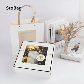 StoBag 5 adet Beyaz / Siyah / Pembe / Turuncu Hediye Kutuları sevgililer Günü Ambalaj El Yapımı Özel Parti İçin Bebek Duş Düğün Favor