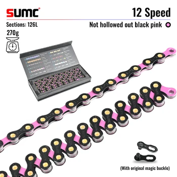 SUMC Bisiklet Zinciri 12 Hız Velocidade Renkli Elmas MTB Dağ Yol Bisikleti Zincirleri 126L ile MissingLink Shimano SRAM İçin