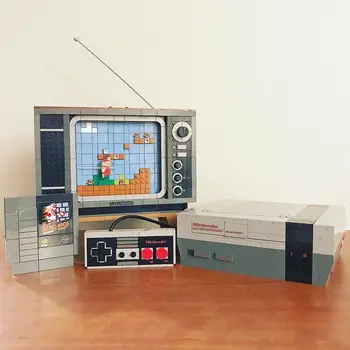 Süper Mario NES Nintendo Eğlence Sistemi Modeli Yapı Taşları Tuğla Uyumlu 71374 TV Oyun Konsolu Çocuk Oyuncakları Hediyeler