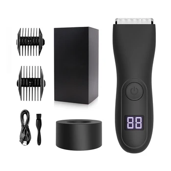 Sıcak Elektrikli Saç Düzeltici Ve Tıraş Makinesi Erkekler İçin Vücut Damat Kasık ve Top kasık saç Düzeltici Değiştirilebilir Seramik Bıçak